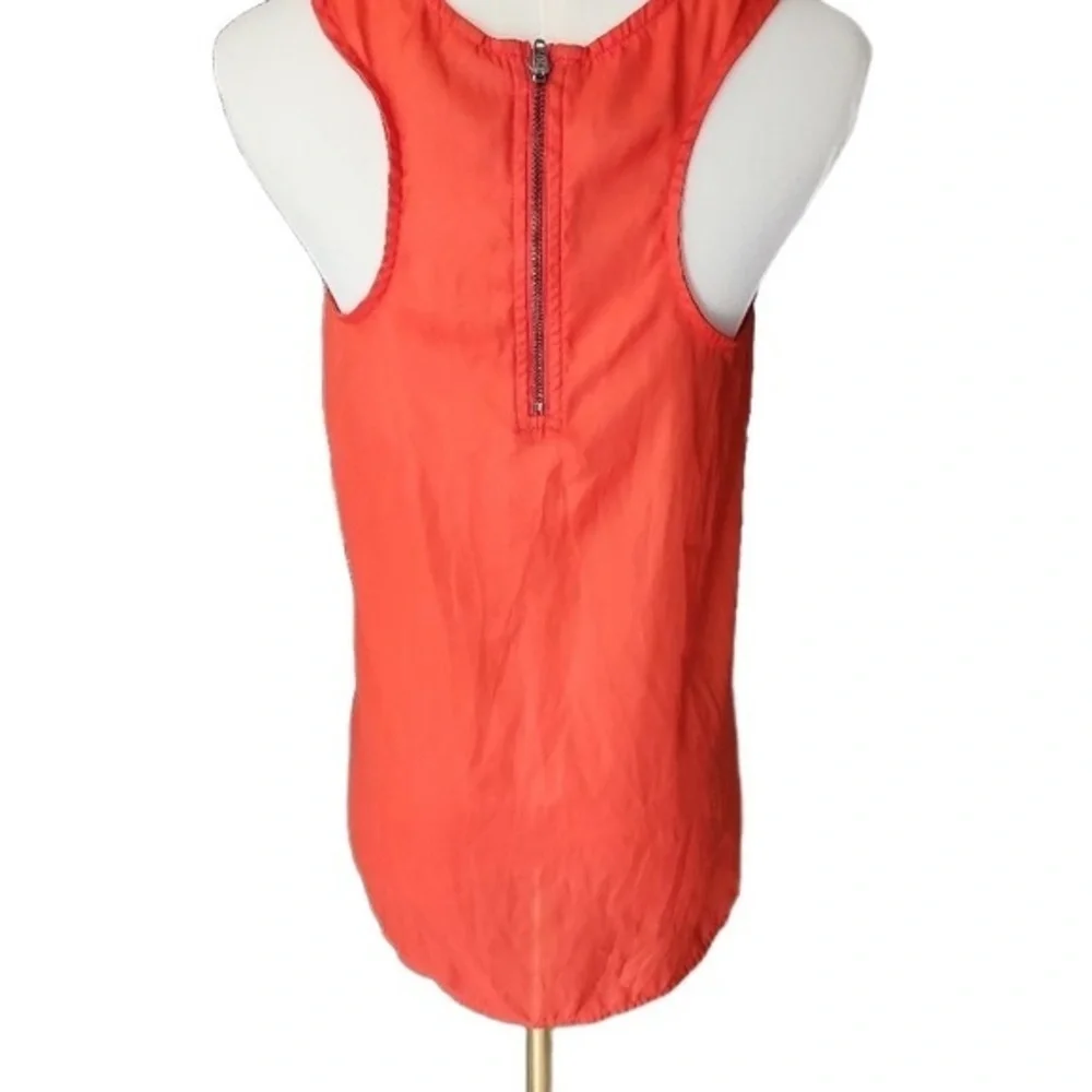 Gap Blouse Womens Size XS Orange Multi-Color Abstract Print‎ Square Neck Vibrant